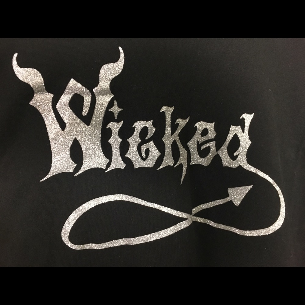 100% Cotton WICKED Glitter Graphic 2 Tone Jersey